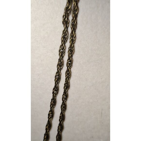 A Women's Bronzy Brass Steampunk Statement Necklace Ornate Quirky Chain - Picture 4 of 11